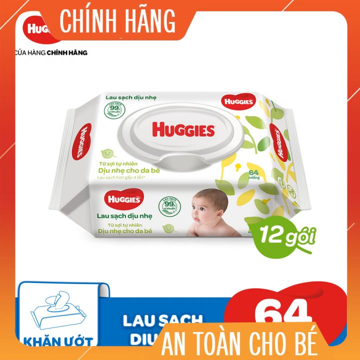 gói khăn giấy ướt cho trẻ sơ sinh huggies (gói 64 tờ)