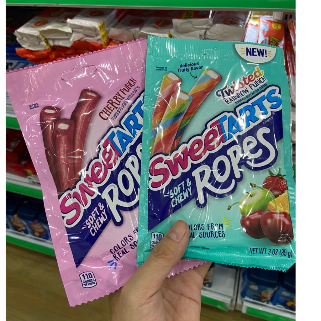 Kẹo chua dạng que Sweetarts Ropes vị trái cây gói 85g USA