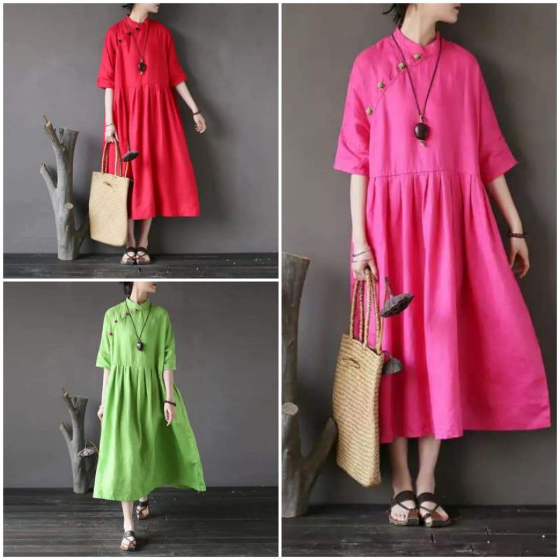 ĐẦM MAXI CỔ TRỤ TÀU