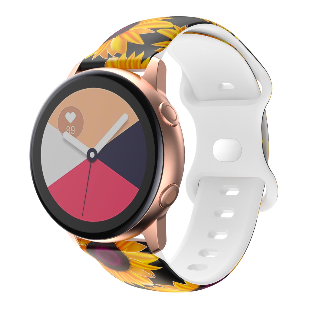 Dây Đeo Silicon 20mm 22mm In Họa Tiết Độc Đáo Thời Trang Cho Đồng Hồ Thông Minh Galaxy Watch5 4 3 S3 Active 2 Smart Watch Starp Amazfit Bip 3 Pro GTS GTR