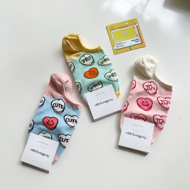 Tất vớ lười nữ I HEART U - Nhập khẩu Hàn Quốc