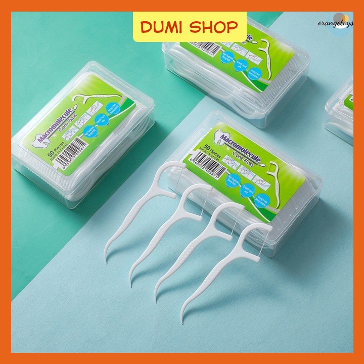 Hộp 50 tăm nha khoa - tăm xỉa răng dùng 1 lần Dumi Shop