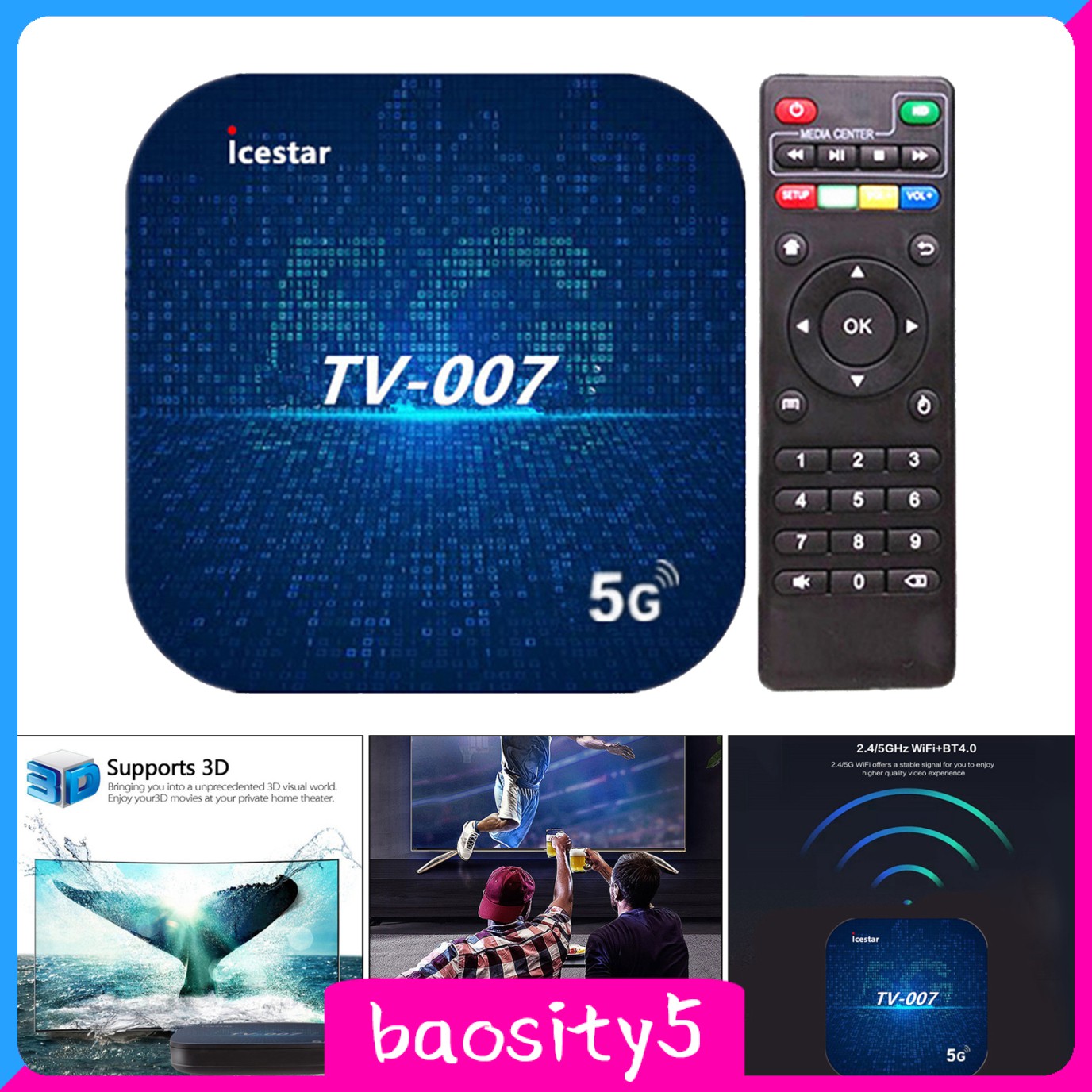 Tv Box Thông Minh Android 9.0 5g Dual Bt Ultra Hd Phích Cắm Us