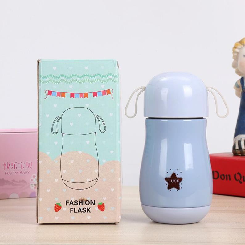 💥HOT💥Bình giữ nhiệt INOX 304 họa tiết NGÔI SAO MAY MẮN siêu CUTE - An toàn cho bé 200ML