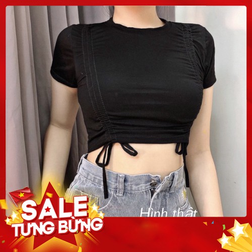 -HÀNG NHẬP KHẨU  Áo croptop rút dây 2 bên eo chất thun borip cao cấp chuẩn hàng shop Liên hệ mua hàng 084.209.1989