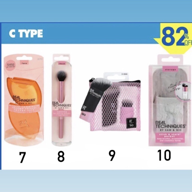 Tổng hợp set cọ và mút RT REAL TECHNIQUES brush, sponge realtechnique