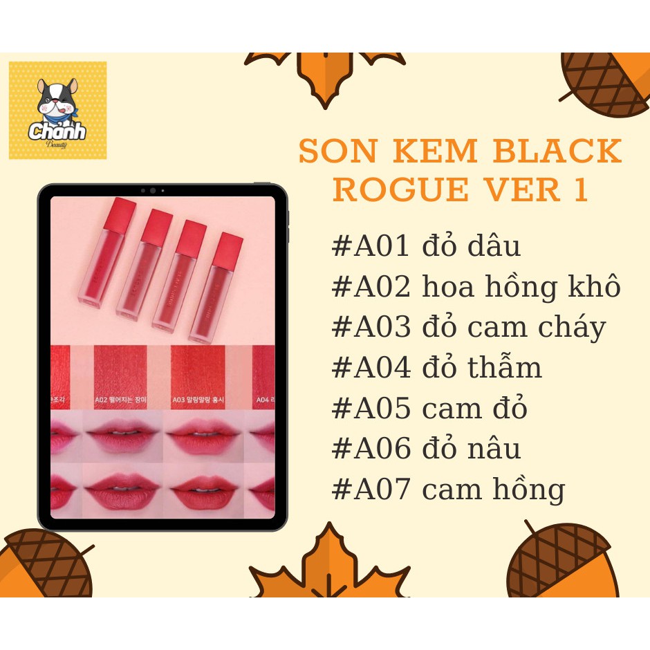 [Mã SKAMSALEP6 giảm 10% tối đa 100K đơn 150K] Son kem Black Rouge Version 1 | BigBuy360 - bigbuy360.vn