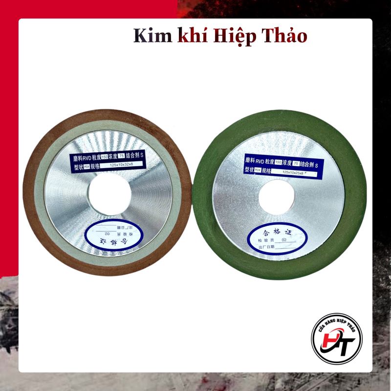 Đá mài hợp kim đĩa chuyên mài lưỡi cưa 100mm 125mm 150mm Kim Khí Hiệp Thảo tặng kèm lót lỗ nhựa