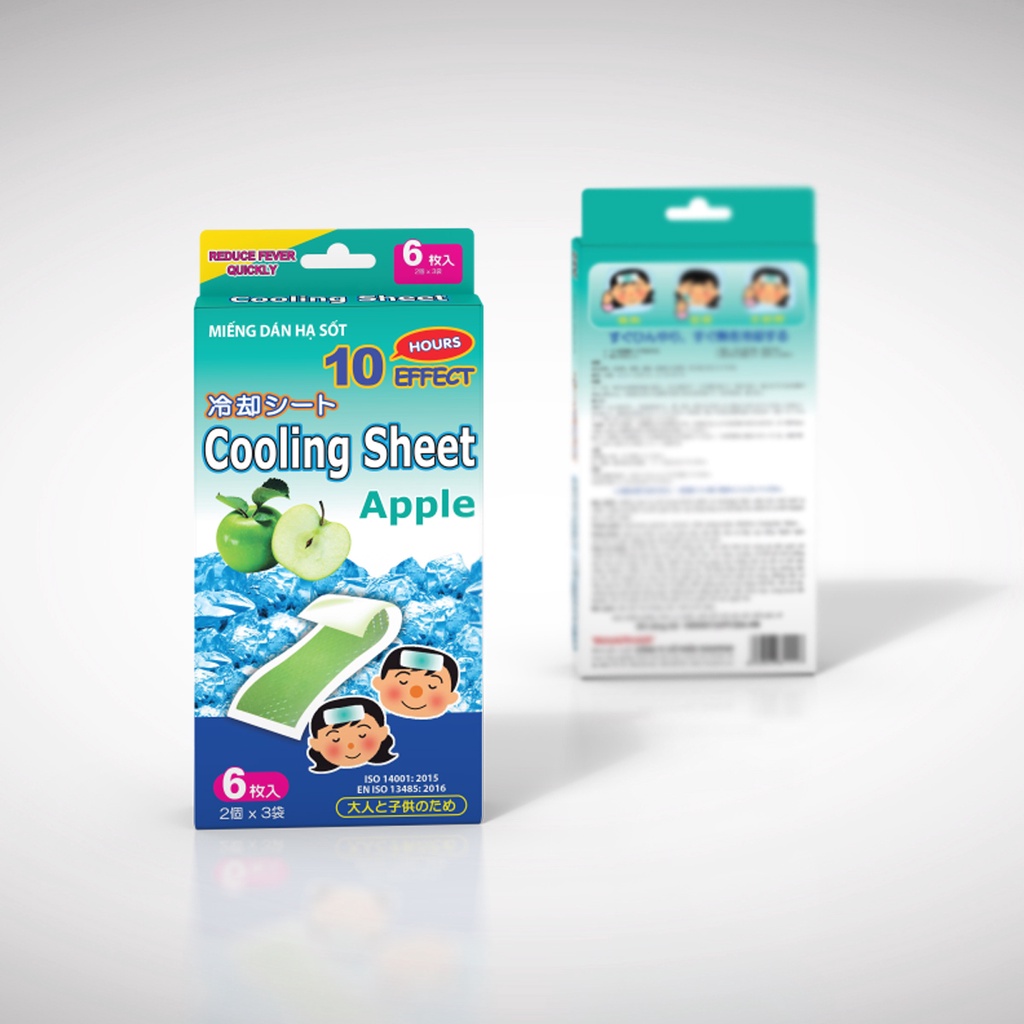 Miếng dán hạ sốt cho bé Cooling Sheet Apple Hộp 6 cái