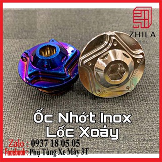 Ốc nắp nhớt kiểu lốc xoáy vàng-titan-inox