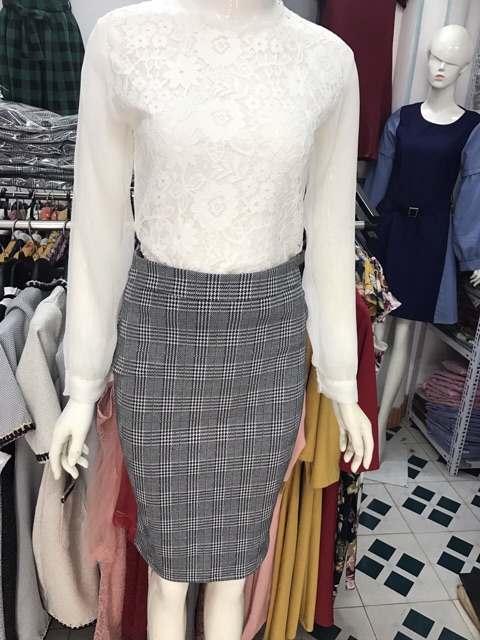 CHÂN VÁY BÚT CHÌ KẺ Ô ( ảnh thật chụp canh ) | BigBuy360 - bigbuy360.vn