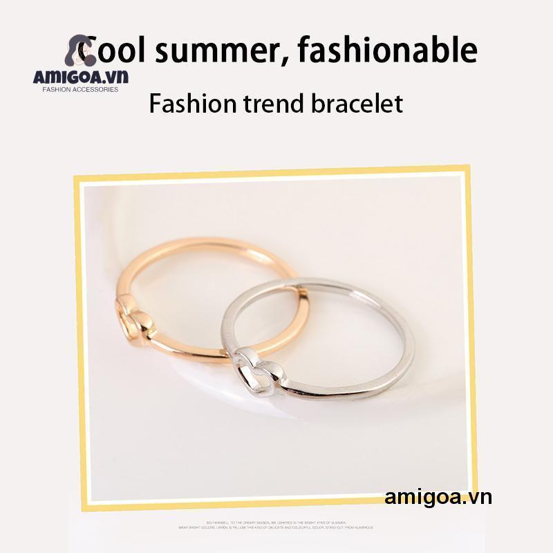 ✨✨Nhẫn Mạ Bạc Hình Trái Tim Rỗng Đơn Giản Thời Trang Cho Nữ