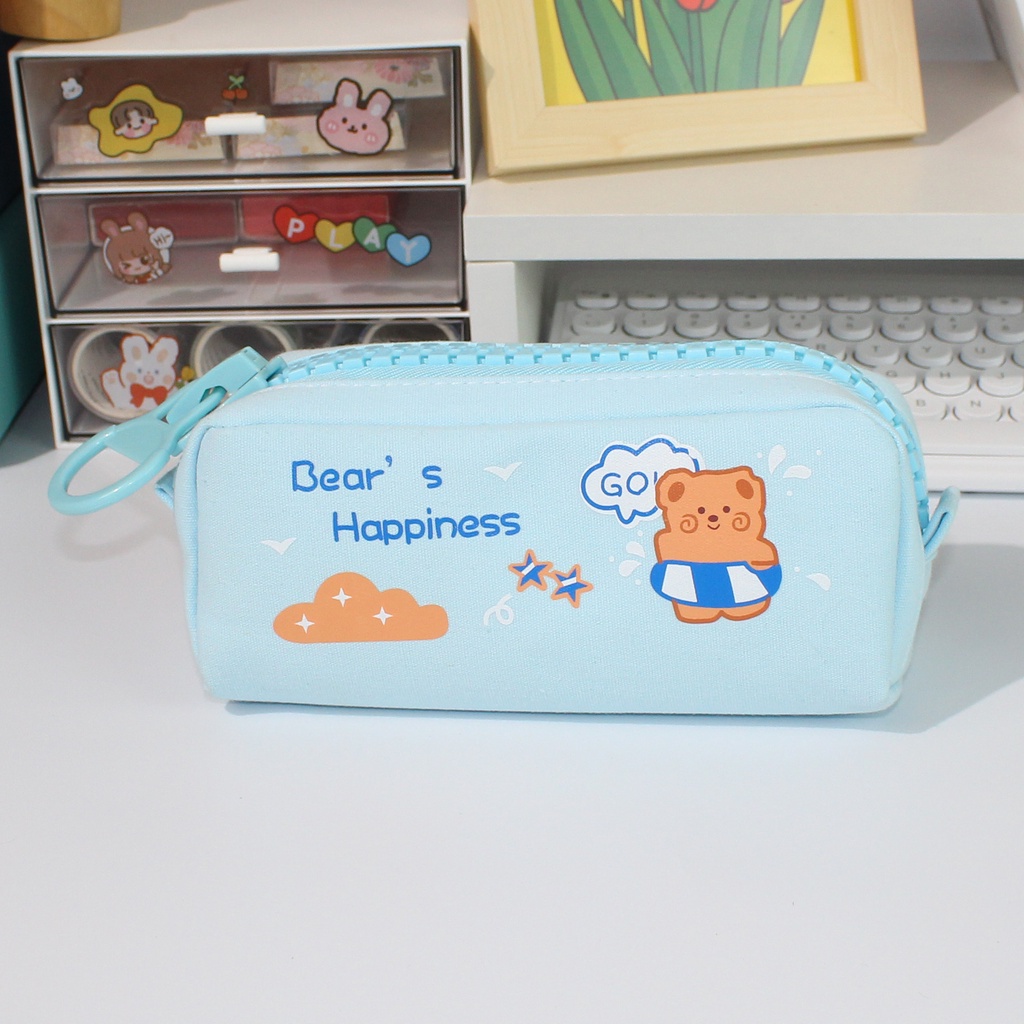 Hộp Đựng Bút Loại Khóa Kéo To Tiện Dụng Cho Bé Kích Thước 20 x 9,5 x 7cm