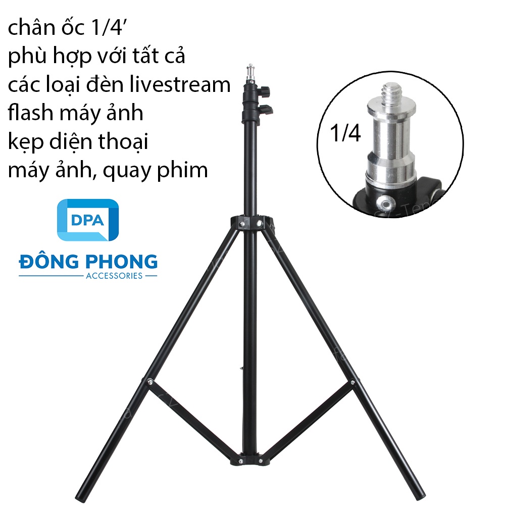 Chân Đèn Livestream, Studio, Đèn Flash Hỗ Trợ Quay Phim, Chụp Ảnh Cao 210cm