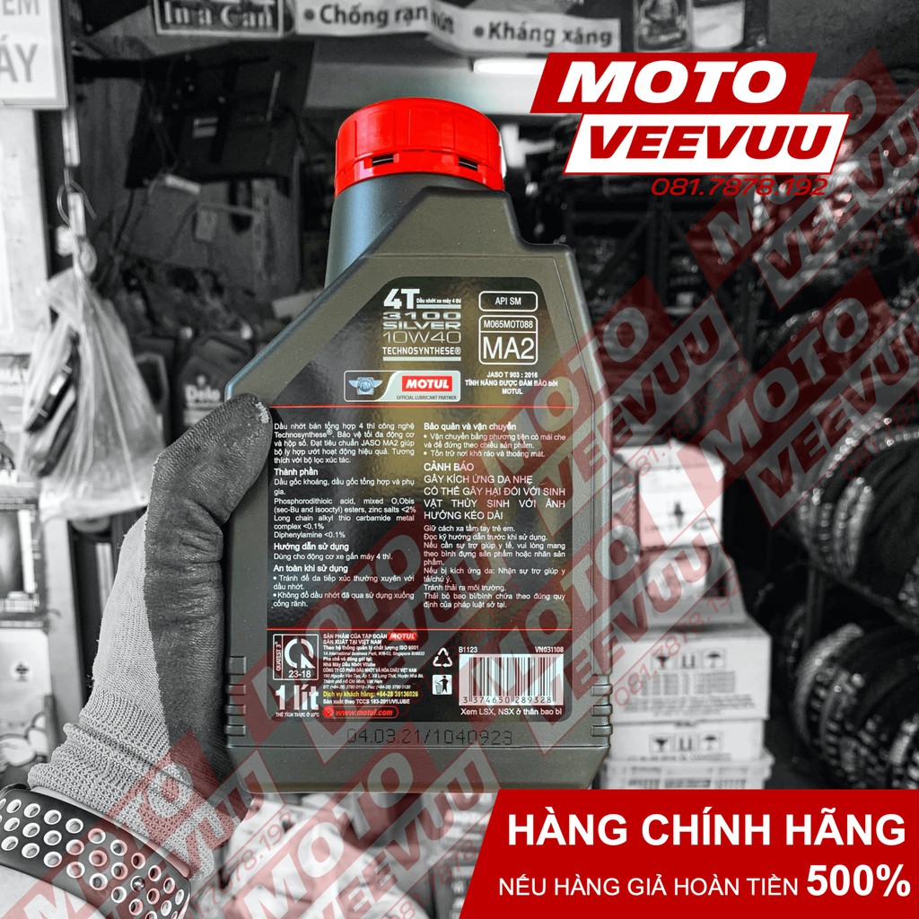 Dầu nhớt xe số Motul 4T 3100 SILVER 1 Lít &amp; 800 ml