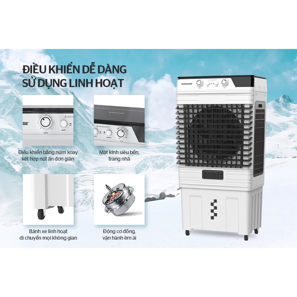 {FREESHIP} NEW 2021 Quạt điều hòa - Máy làm mát không khí Sunhouse SHD7759, làm mát nhanh, tiết kiệm điện