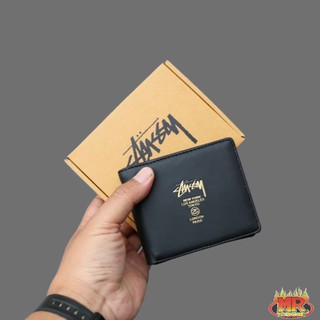 Ví Da Đen Stussy Thời Trang Cho Nam