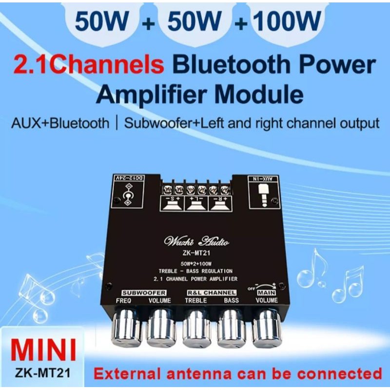 Ampy 3 kênh đánh sub hơi S100 2.1 siêu hay dùng độ chế loa, thay thế amply MT21