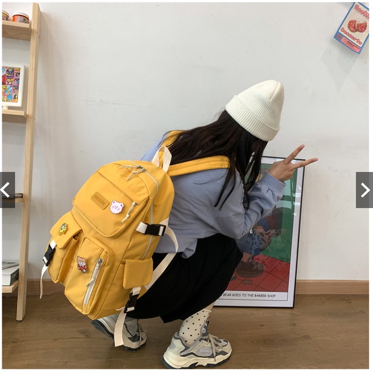 Balo nam nữ, Balo du lịch vải dù ulzzang đi học thời trang chống nước nhiều ngăn đựng laptop cao cấp Hàn Quốc
