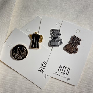 Pin Cài Áo/ Huy Hiệu/ Ghim cài Áo, Mũ, Balo, Túi xách hình phin cà phê cf