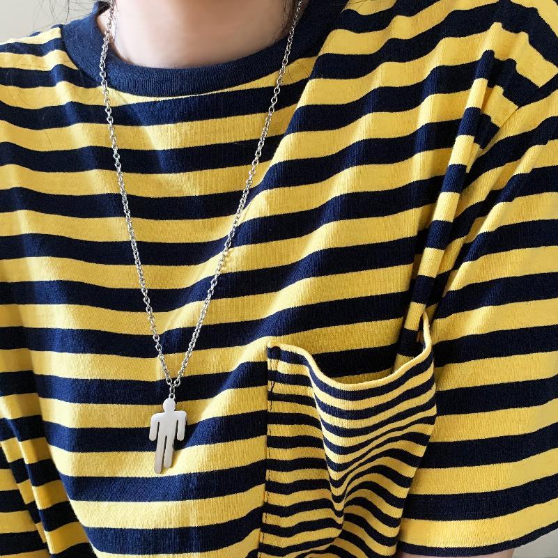 Dây chuyền thép titan có mặt phong cách Billie Eilish thời trang hip hop đường phố cho nam và nữ