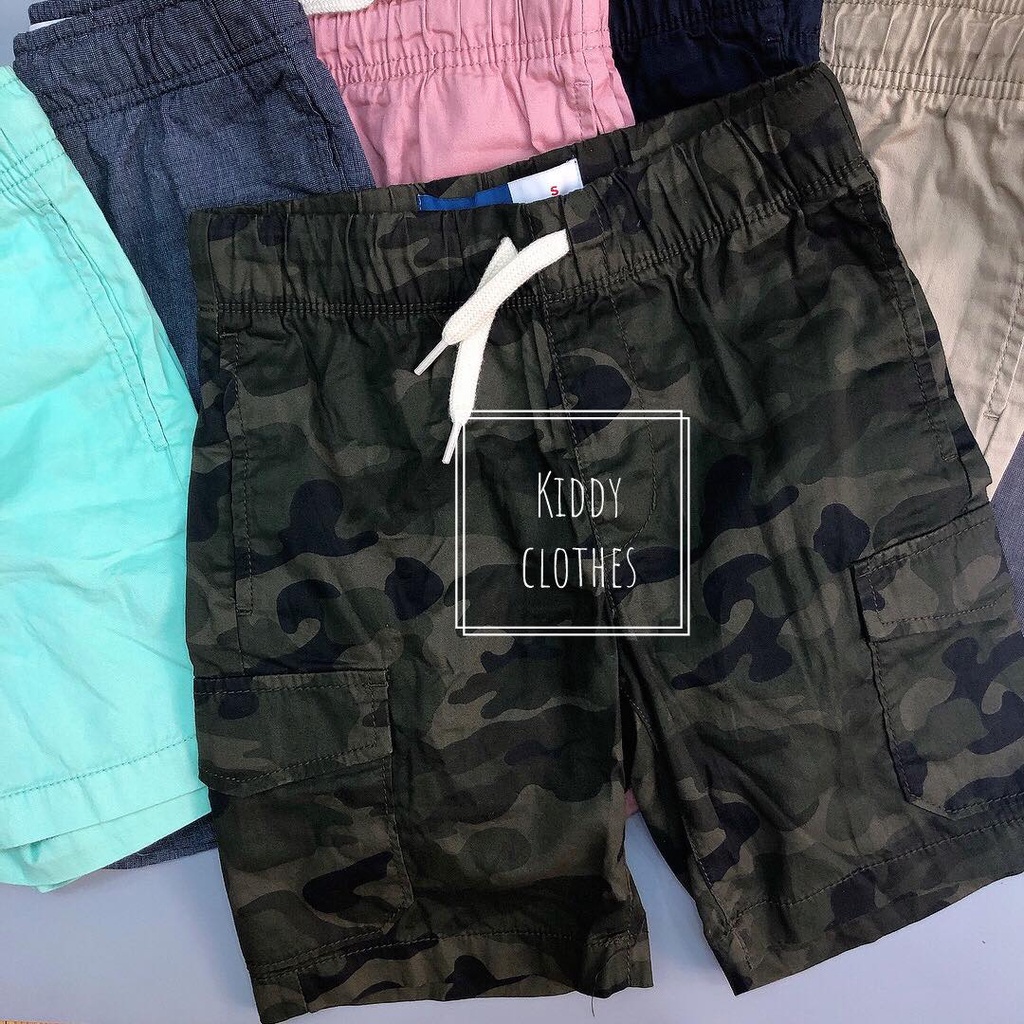Quần short kaki lưng thun bé trai dây rút được hàng xuất dư xịn/Quần kaki túi hộp bé trai