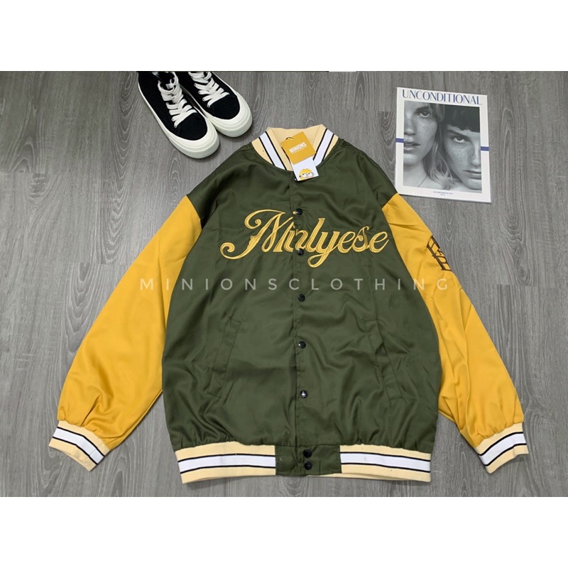 Áo khoác Bomber hai lớp cực chất . Áo khoác bomber hai lớp cực Cool Minions Clothing phong cách Unisex V0977