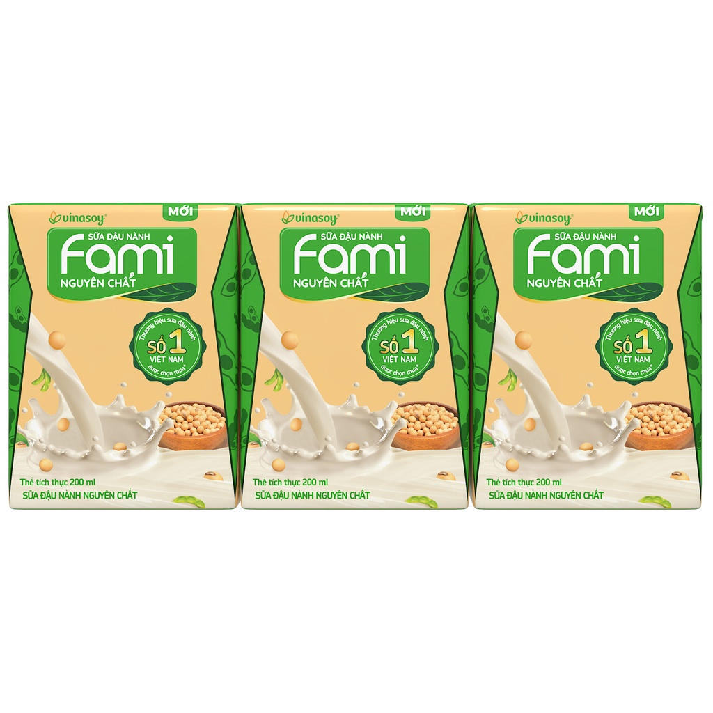 Thùng sữa đậu nành Fami Nguyên chất cải tiến 2019 (36 hộp x 200ml)
