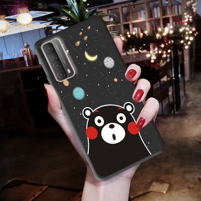 Cartoon Soft Case Huawei Y7 Y6  Y9 Prime Y6Pro 2019 Y6S Y9S Y8P P30Pro Cute Kumamon Ultra Thin Silicone Shockproof Case Cover