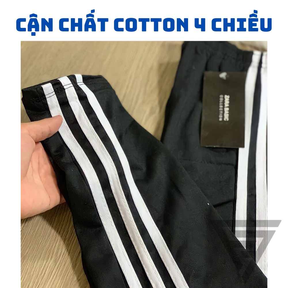 Quần suông ống rộng nam nữ 3 sọc vải thun cotton 4 chiều quần thể thao basic pant ulzzang unisex FFSTORE