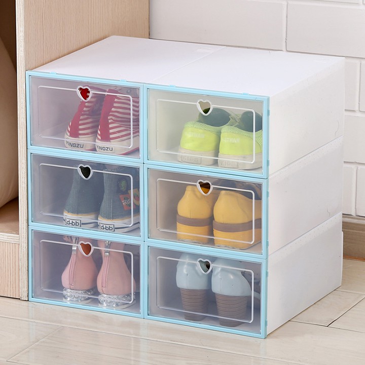 Set 5 hộp nhựa đựng giày dép trong suốt DIY đa năng để đồ chơi sách báo loại to vừa combo có lẻ hộp youngcityshop 30.000