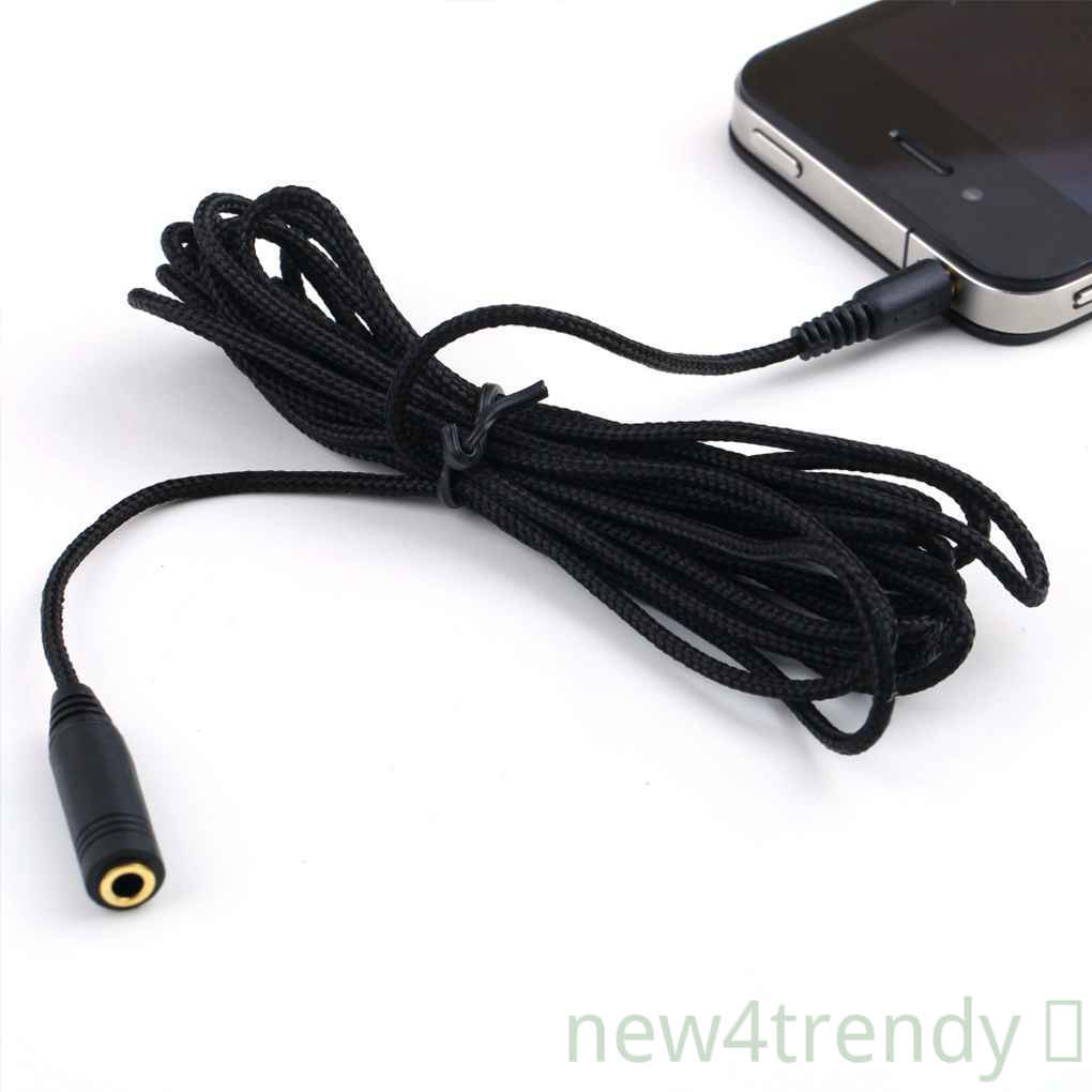 1.5m 3.5mm Audio Cable Unisex Cloth Lanyards Headphone Stereo Audio Extension Cable
