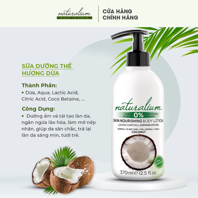 Sữa dưỡng thể Naturalium - Hương Dừa