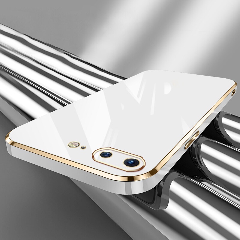 Ốp Điện Thoại Silicone Mạ Viền Sang Trọng Kèm Dây Đeo Cho iPhone 6 6s 7 8 Plus SE 2020