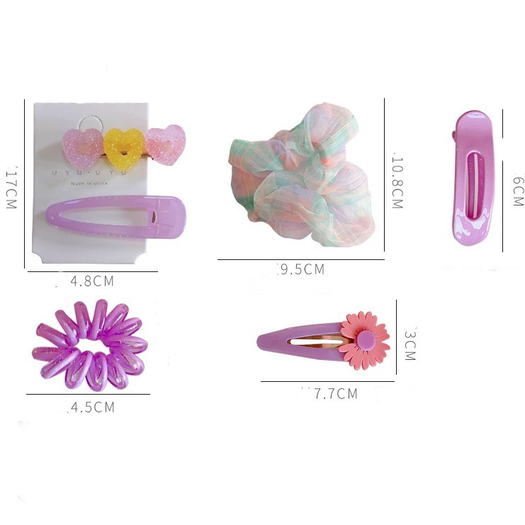 Set 6 Món Cột Kẹp Tóc Scrunchies Hoa Cúc Theo Tone Màu