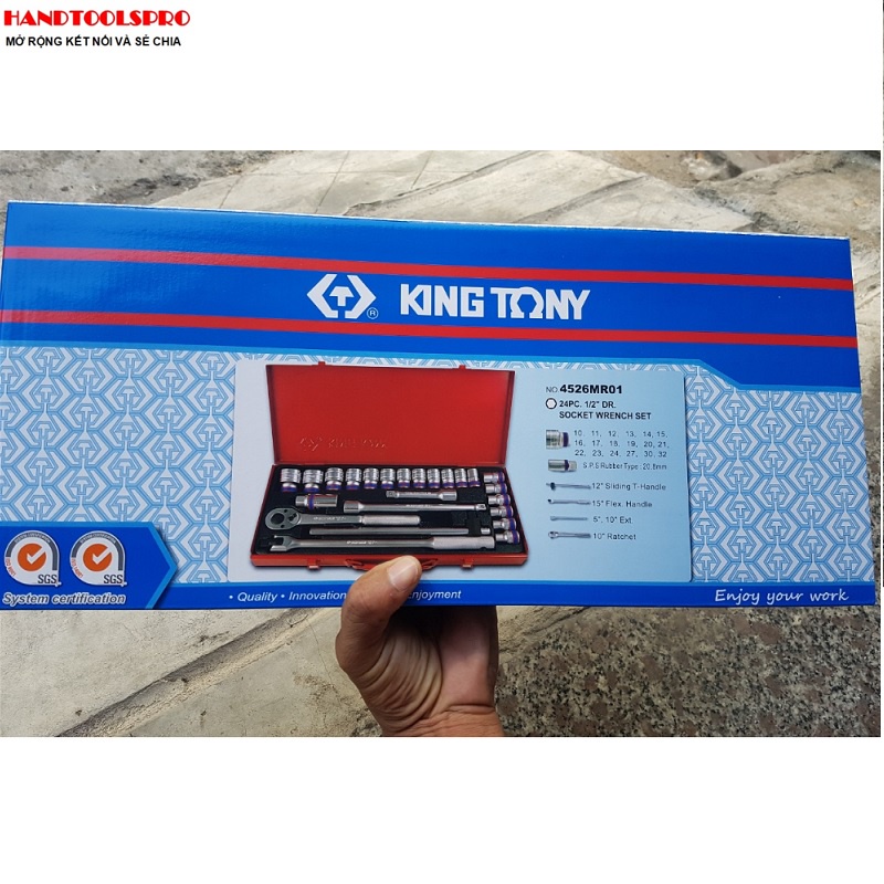 1/2 Bộ tuýp 24 chi tiết hệ mét Kingtony 4526MR01