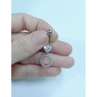 Khuyên rốn đính đá rơi/ khuyên thép y tế