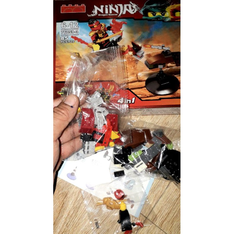 Lắp ráp 1 hộp LegoNinja Rồng 76059 có nhiều chi tiết bằng nhựa