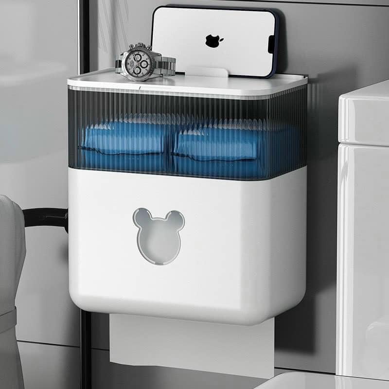Hộp đựng giấy vệ sinh mic ky dán tường 2 ngăn siêu tiện dụng