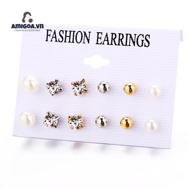 Bông Tai Hình Bướm Đính Ngọc Trai Và Pha Lê Thời Trang Cổ Điển Cho Nữ