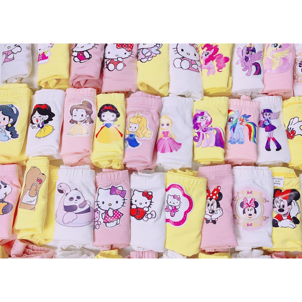 SET 3 QUẦN LÓT ĐÙI BÉ GÁI CAYABE HÌNH NGỰA PONY/ UNICORN