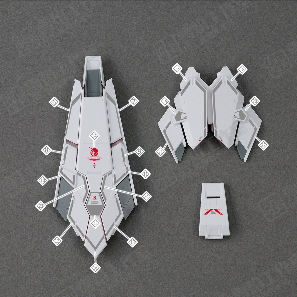 Xueyan decal cho rg hg unicorn expansion shield huỳnh quang