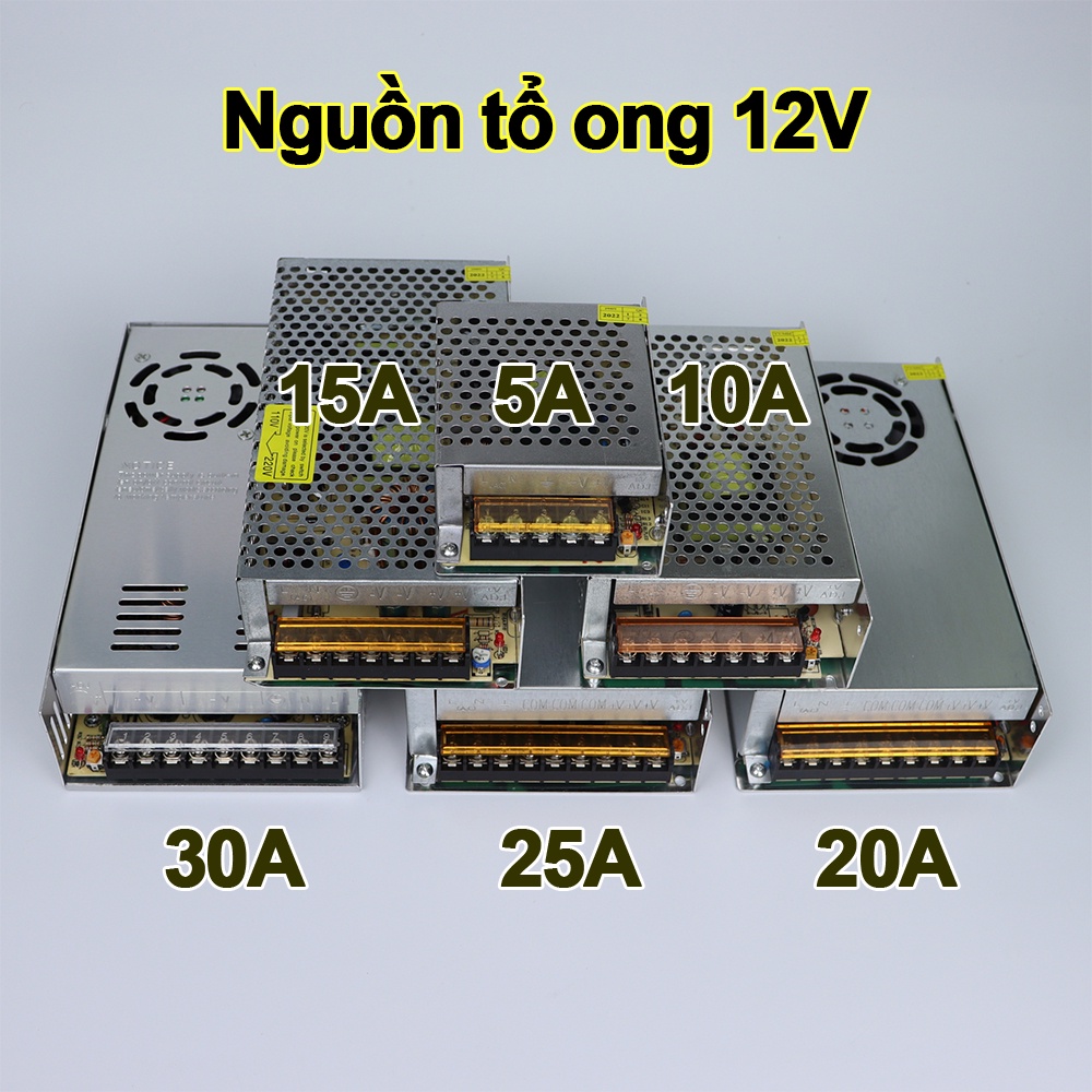 Nguồn tổ ong 12V 5A 10A 15A 20A 25A 30A bộ chuyển đổi nguồn AC sang DC cho hệ thống LED Camera