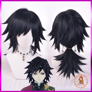 [Order] Wig/tóc giả đen cosplay Tomioka Giyuu thuỷ trụ Kimetsu no Yaiba demon slayer