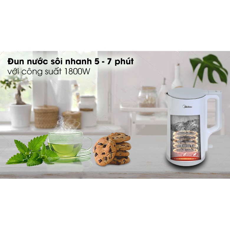 Bình đun siêu tốc Midea 1.7 lít MK-17DW