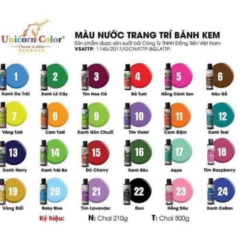 Màu thực phẩm Unicorn 210g (Mẫu1)