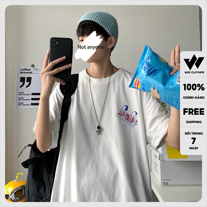 Áo phông tay lỡ unisex WIIS form rộng cotton SPODY thun oversize nam nữ ulzzang