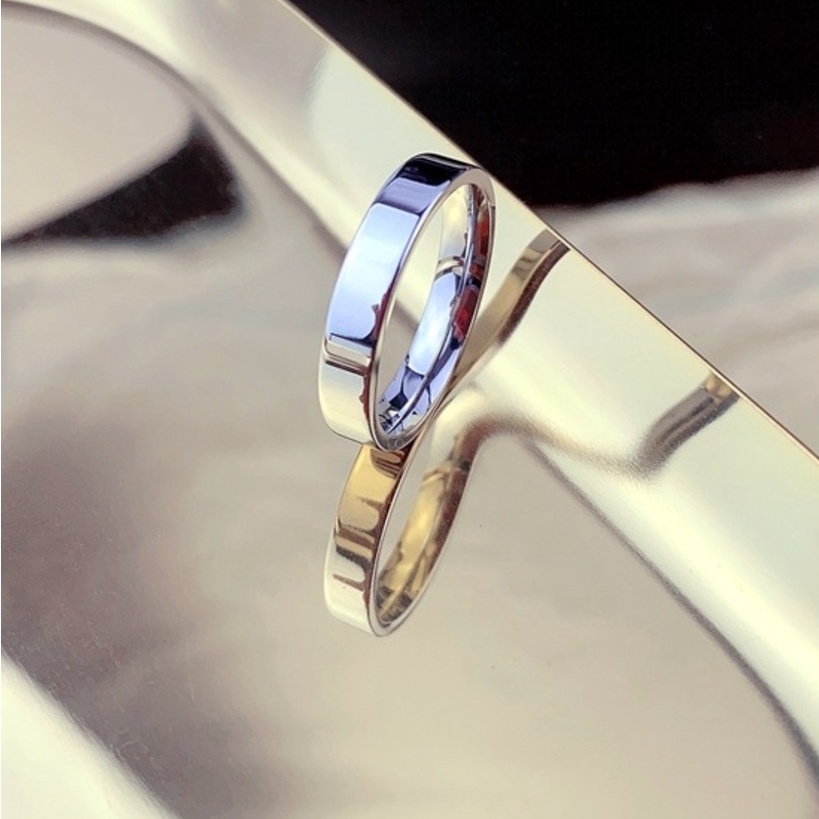 Nhẫn Nam Nữ Trơn Basic Punstore Màu Bạc Đẹp Cao Cấp Unisex Cá Tính Titan Không Gỉ -Nhẫn Plain Ring Lớn