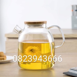 Bình ủ trà thủy tinh nắp gỗ 1L - 1,6L