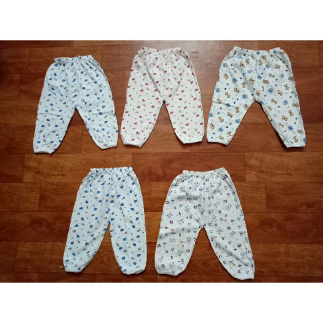 Set 10 quần dài sơ sinh cotton in hình